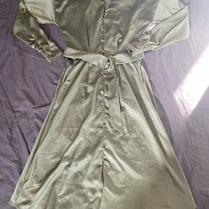 French Connection Sage Green Midi Dress